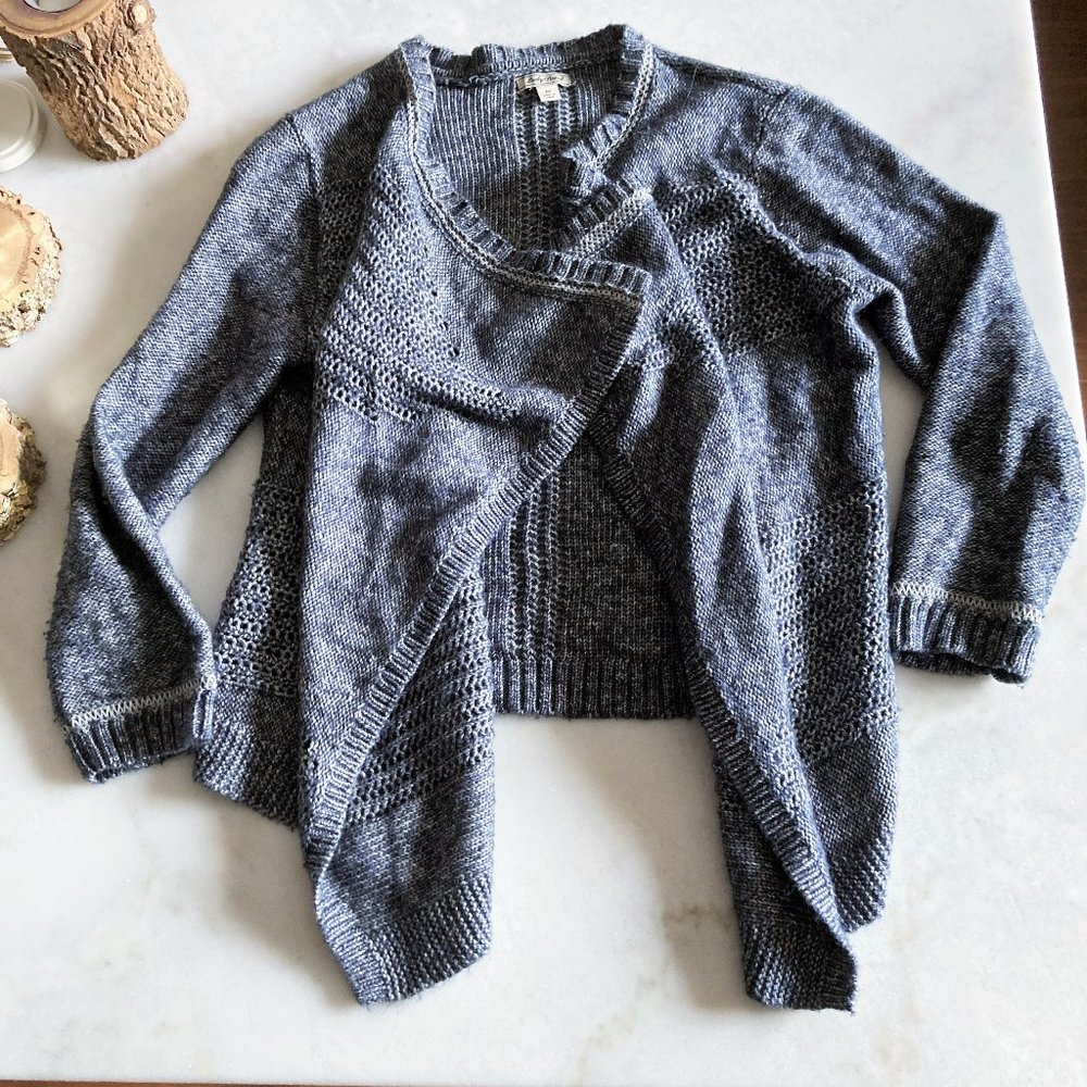 Lucky Brand knit open cardigan sweater blue marine